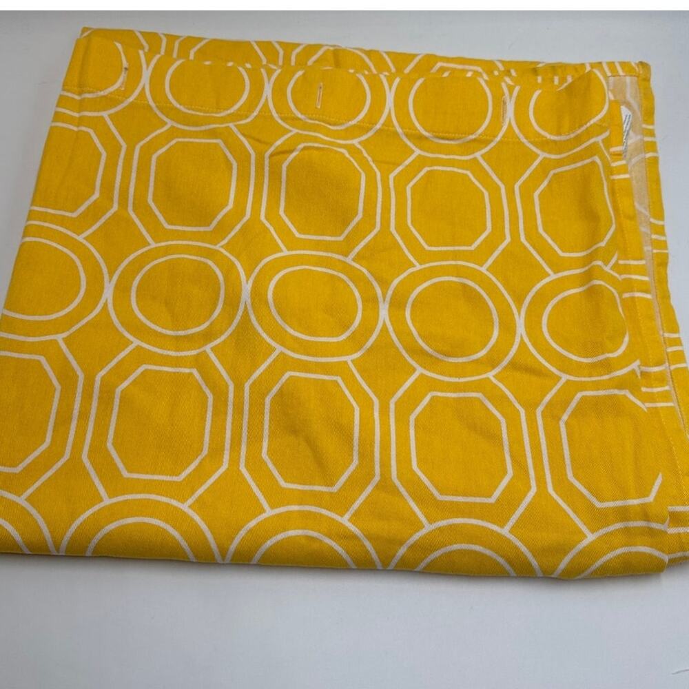 DKNY Yellow Geometric Cotton Shower Curtain 72 x 72 Modern Bath Decor